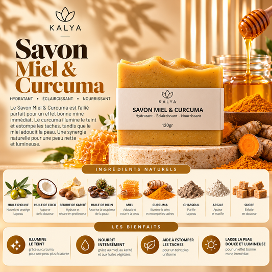 Savon Curcuma Miel Saponifié à froid