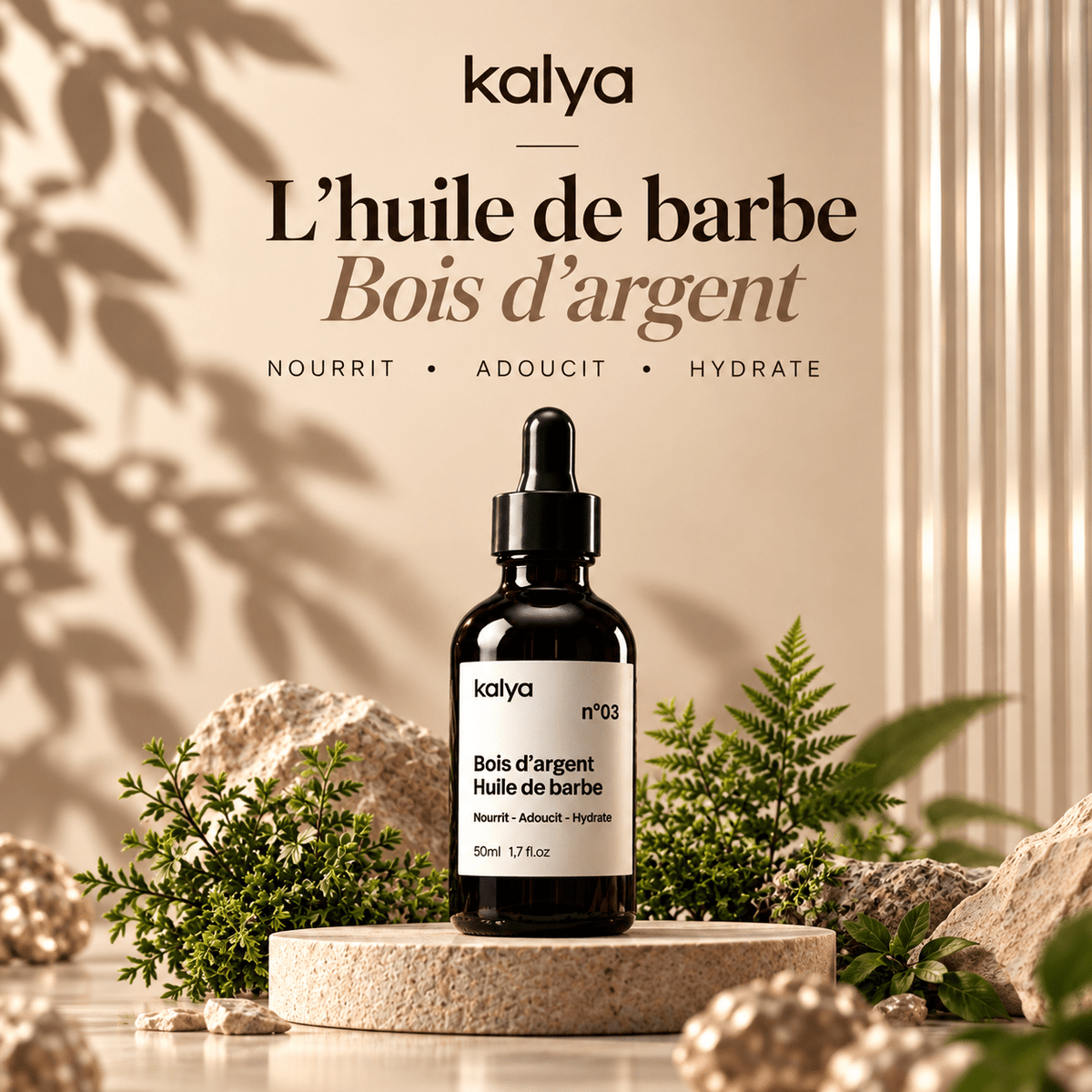 Huile de Barbe Bois d'Argent 50 ml - kalya