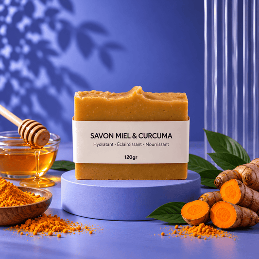 Savon Curcuma Miel Saponifié à froid - kalya